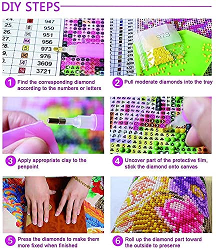 HASTHIP 5D Diamond Painting by Number Kit, 30x40cm Full Drill FlowerDiamond Painting Rhinestone Embroidery Pictures for Adults Kids Relaxation and Home Wall Decor (Multi 5) HASTHIP 5D Diamond Painting by Number Kit, 30x40cm Full Drill FlowerDiamond Painting Rhinestone Embroidery Pictures for Adults Kids Relaxation and Home Wall Decor (Multi 5)